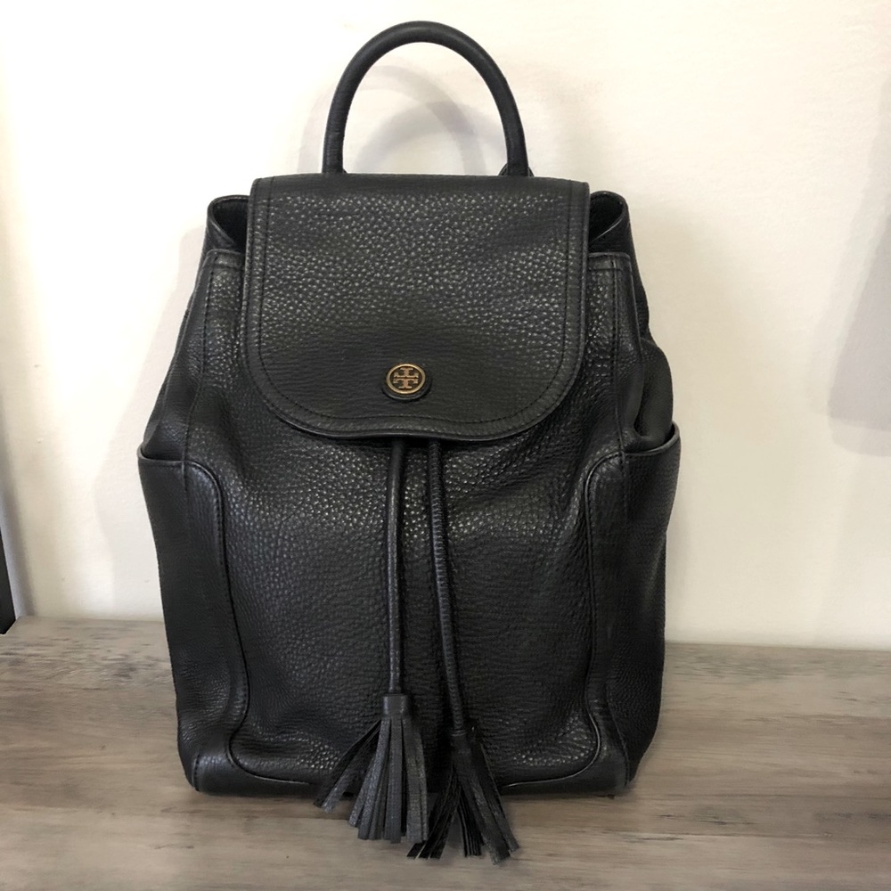 Tory Burch Black Frances Leather Backpack